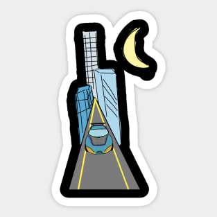 Midnight Car Ride Sticker